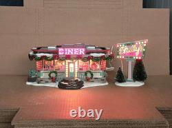 Department 56 Snow Village Shelly's Diner Two Piece Set #55008 NIB Retired