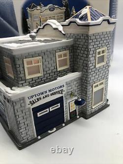 Department 56 Snow Village UPTOWN MOTORS FORD Complete Retired READ