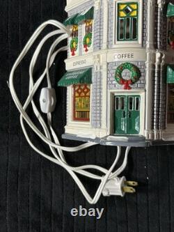 Department 56 Starbucks Snow Village Coffee Shop and DamagedCoffee Cart withBoxes