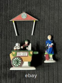 Department 56 Starbucks Snow Village Coffee Shop and DamagedCoffee Cart withBoxes