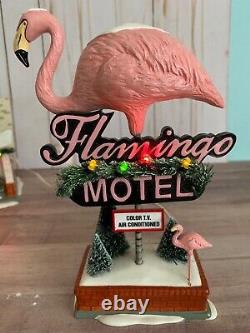 Department 56 The Flamingo Motel Flamingo Sign & Building Snow Village 2007