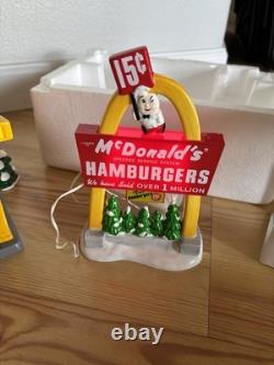 Department 56 The Original Snow Village McDonald's Retired Complete Set Sign