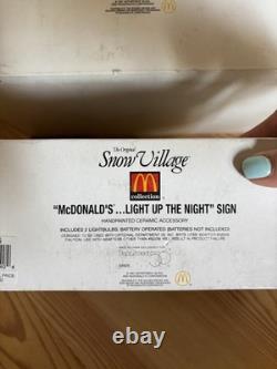 Department 56 The Original Snow Village McDonald's Retired Complete Set Sign