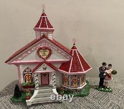 Department 56 Valentine's Day Chapel of Love & The Happy Couple Snow Village