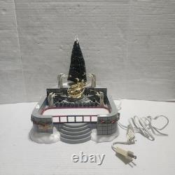 Department 56 Village Animated Rockefeller Plaza Skating Rink In Original In Box