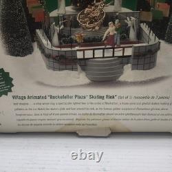 Department 56 Village Animated Rockefeller Plaza Skating Rink In Original In Box