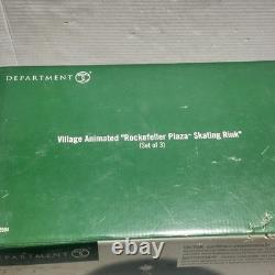 Department 56 Village Animated Rockefeller Plaza Skating Rink In Original In Box