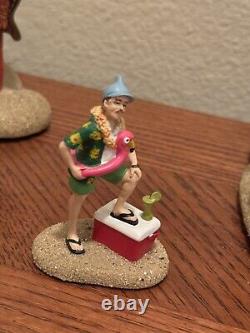 Department 56 margaritaville village Set Of 3 Buildings And 3 Figures Retired