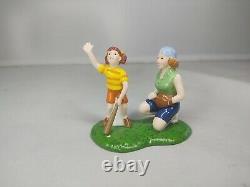 Dept 56 4th of July Village summertime family picnic table baseball figure Set