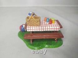 Dept 56 4th of July Village summertime family picnic table baseball figure Set