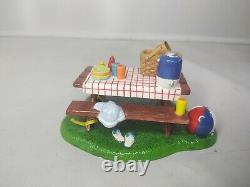 Dept 56 4th of July Village summertime family picnic table baseball figure Set