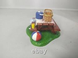 Dept 56 4th of July Village summertime family picnic table baseball figure Set