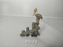Dept 56 52766 Village accessories wooden Pier dock pelican bird figure Set 1998