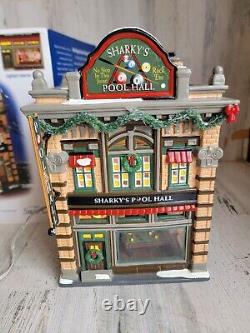 Dept 56 55614 Sharky's pool hall tournament RARE snow village accessory