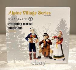 Dept 56 Alpine Christmas Market Musicians #4044786 MIB RARE