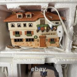 Dept 56 Alpine Village Lot Bakery, Wurst x2, Gasthof Eisl, Sport Laden + Tree