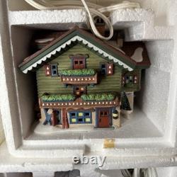 Dept 56 Alpine Village Lot Bakery, Wurst x2, Gasthof Eisl, Sport Laden + Tree