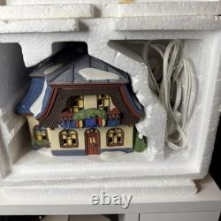 Dept 56 Alpine Village Lot Bakery, Wurst x2, Gasthof Eisl, Sport Laden + Tree