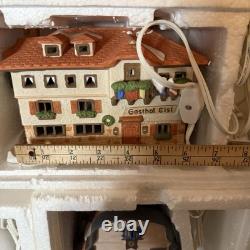 Dept 56 Alpine Village Lot Bakery, Wurst x2, Gasthof Eisl, Sport Laden + Tree