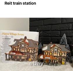 Dept 56 Alpine Village Reit Train Station EUC VERY RARE Boxed Retired
