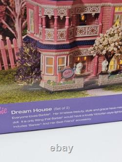 Dept 56 BARBIE DREAM HOUSE Lighted Decorative Porcelain Building Damaged