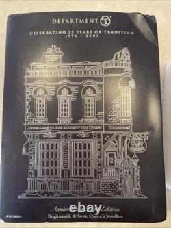 Dept 56 Brightsmith & Sons Queen's Jewellers 58484 Dickens Village 2001 with Box