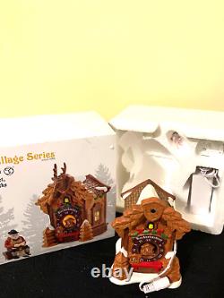 Dept 56 Christmas Market, Black Forest Clocks Set Of 2 Alpine Village # 4054960