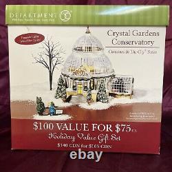 Dept 56 Christmas in the City, Crystal Gardens Conservatory- Set of 4 #59219