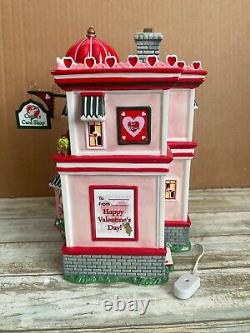 Dept 56 Cupid's Cardshop Ceramic Valentine's House in Box withFLAWS