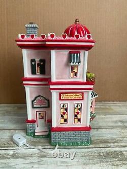 Dept 56 Cupid's Cardshop Ceramic Valentine's House in Box withFLAWS