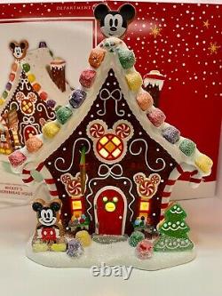 Dept 56 DISNEY VILLAGE Mickey's Gingerbread House Lit Figure Christmas Lights Up