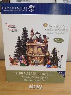Dept 56 Dickens Village Beckingham's Christmas Candles 6 Pc Missing Sign