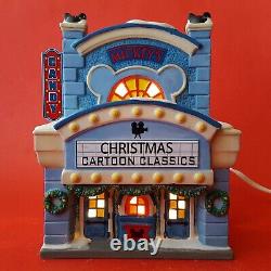 Dept 56 Disney Christmas Village MICKEY'S CINEMA Light-Up Porcelain Building