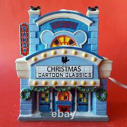 Dept 56 Disney Christmas Village MICKEY'S CINEMA Light-Up Porcelain Building