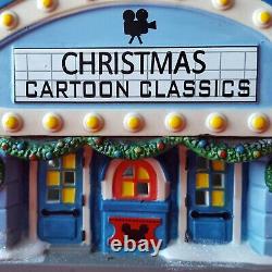 Dept 56 Disney Christmas Village MICKEY'S CINEMA Light-Up Porcelain Building