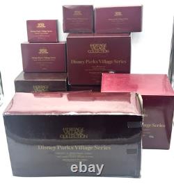 Dept 56 Disney Parks Village Series Complete Set Lot of 10 porcelain with Boxes