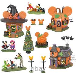 Dept 56 Disney Village Halloween PUMPKINTOWN SET OF 10 HOUSE, MANOR TREE MICKEY