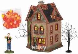 Dept 56 HALLOWEEN SPIDER HOUSE 4pc #6005481 NRFB Silver Series Village Gift Set