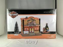 Dept 56 HARLEY-DAVIDSON CLUBHOUSE BOX Set/3 Snow Village 4056176 DEPARTMENT D56