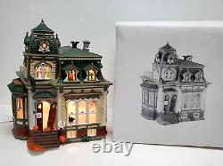 Dept 56 Halloween HAUNTED MANSION with Rotating Projection 1998 Snow Village withbox