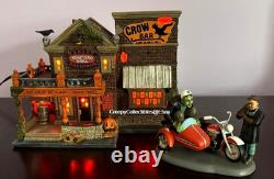 Dept 56 Halloween Harley Davidson Crow Bar sold with Forced Fit, NIB- Rare Set