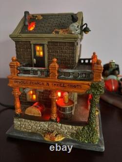 Dept 56 Halloween Harley Davidson Crow Bar sold with Forced Fit, NIB- Rare Set