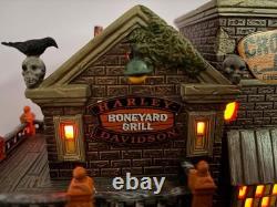 Dept 56 Halloween Harley Davidson Crow Bar sold with Forced Fit, NIB- Rare Set