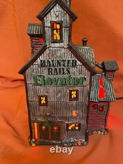 Dept 56 Halloween Haunted Rails Grain Elevator