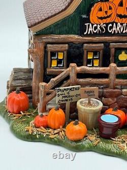 Dept 56 Halloween Jack's Pumpkin Carving Studio 54600 Snow Village Collection