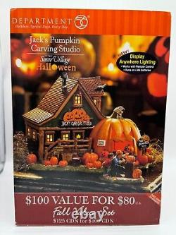 Dept 56 Halloween Jack's Pumpkin Carving Studio 54600 Snow Village Collection