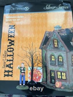 Dept 56 Halloween Spider House Silver Series Boxed Set New Open Box Retired