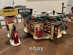Dept 56 Harley Davidson Roadside Motel Snow Village 4028707 2012 Tested & Works