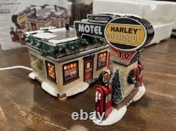 Dept 56 Harley Davidson Roadside Motel Snow Village 4028707 2012 Tested & Works