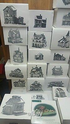 Dept 56 Heritage Collection New England Village Series HUGE LOT 25 items used